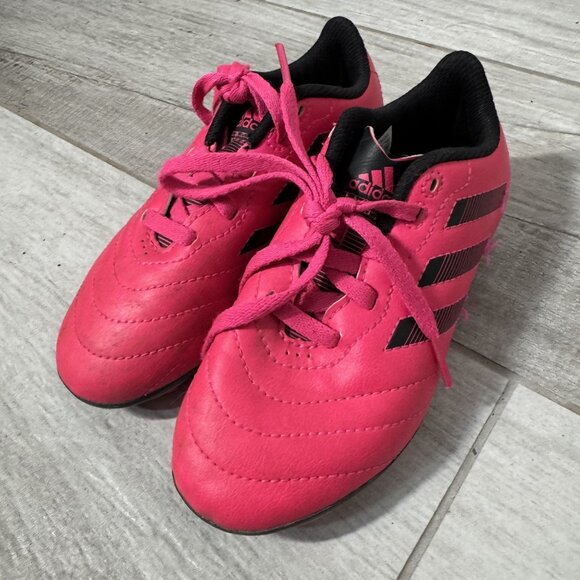 Adidas Kids Soccer Cleats Pink & Black Size 12K Synthetic Uppers Comfortable Fit - Picture 1 of 8